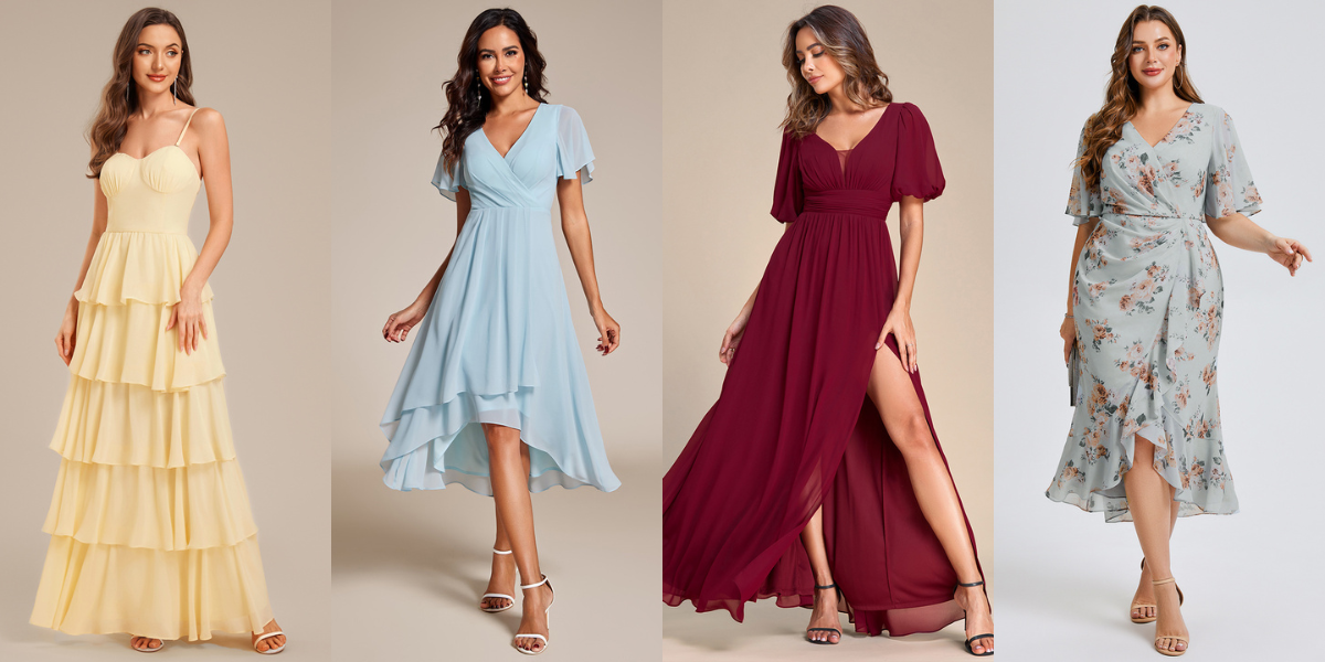 Chiffon Dresses for Wedding Guests