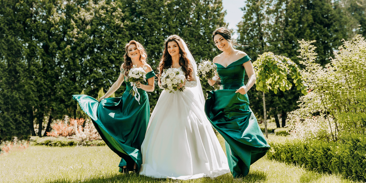 Modest green bridesmaid sales dresses