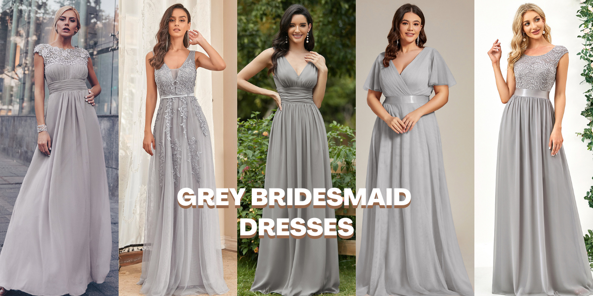 five grey bridesmaid dresses from ever-pretty
