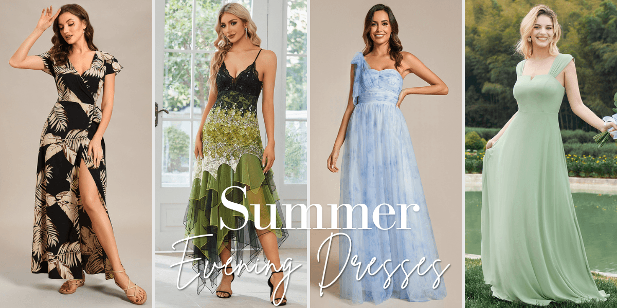 four stylish summer evening dress gowns
