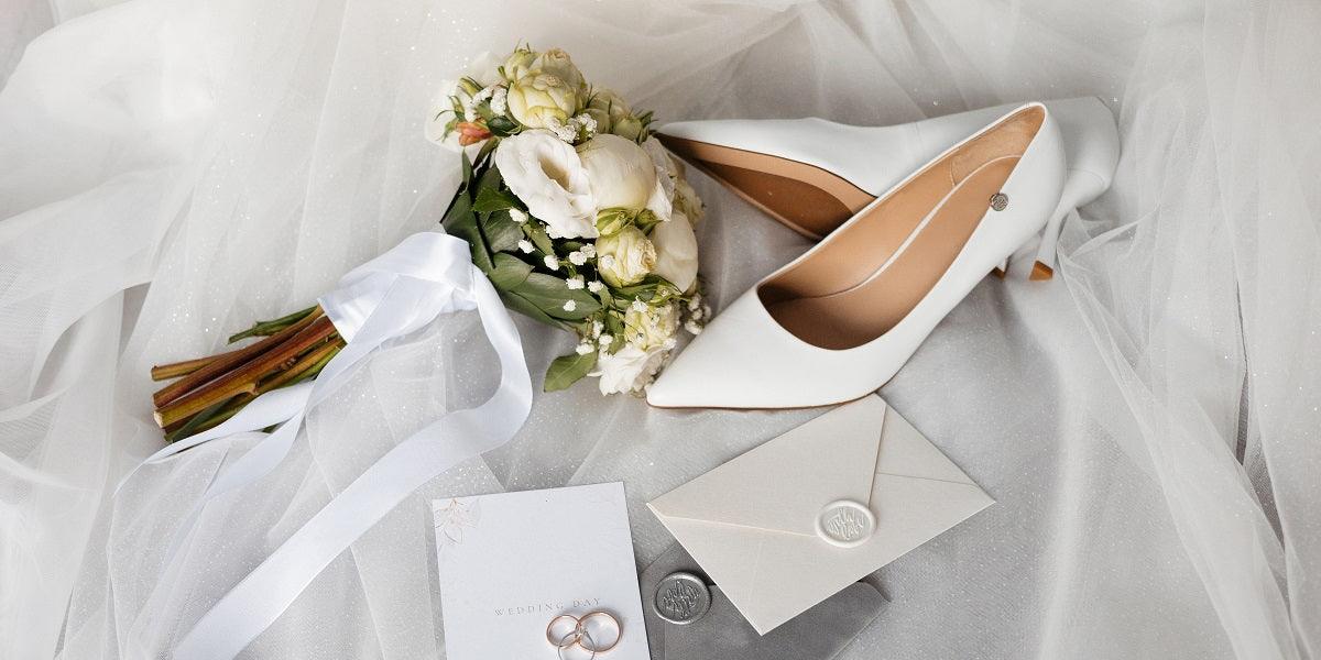 white wedding shoes