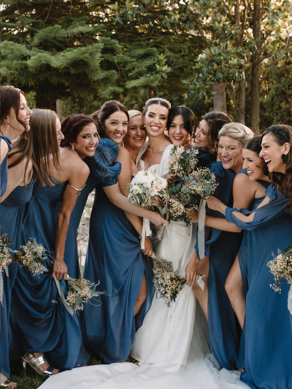asos dusty blue bridesmaid dress Dusty Blue Bridesmaid Dresses Asos Halter A-Line Sleeveless Floor Length Chiffon Bridesmaid Dresses with Slit