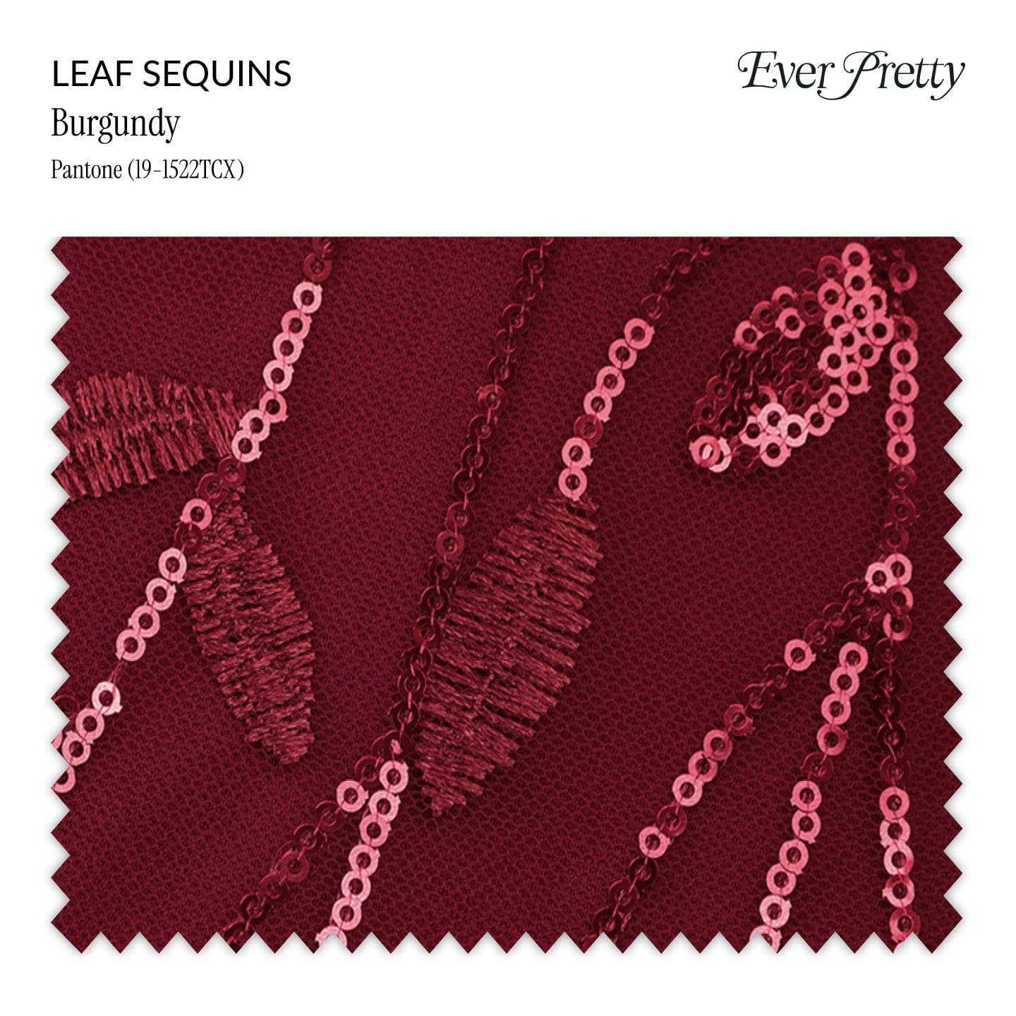 Ever-Pretty Leaf Sequin Swatch #Color_Burgundy