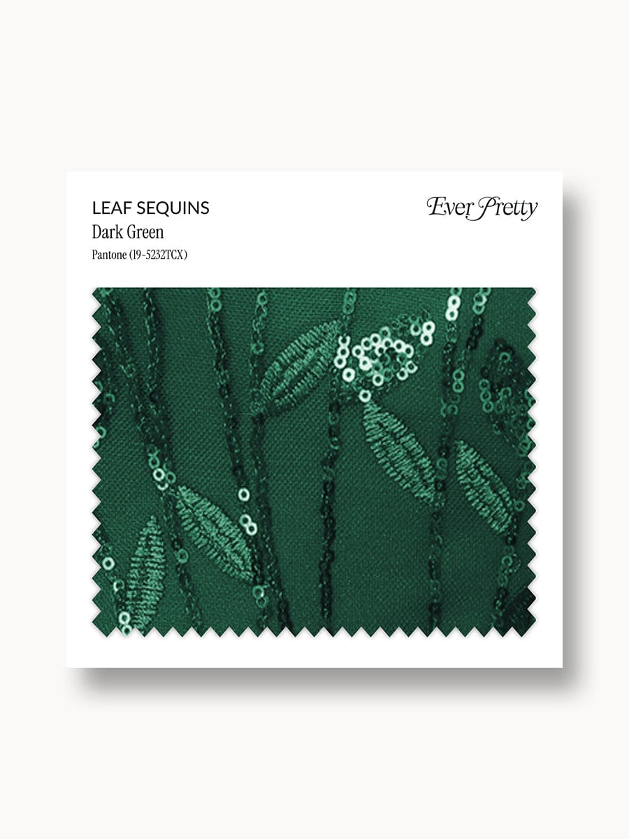 Ever-Pretty Leaf Sequin Swatch #Color_Dark Green