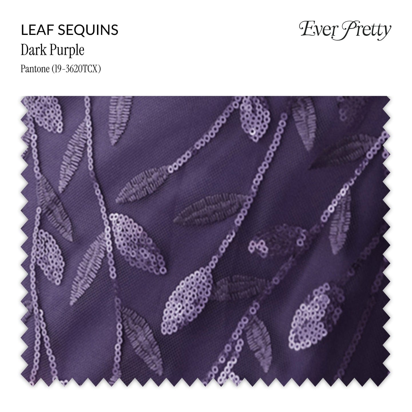 Ever-Pretty Leaf Sequin Swatch #Color_Dark Purple
