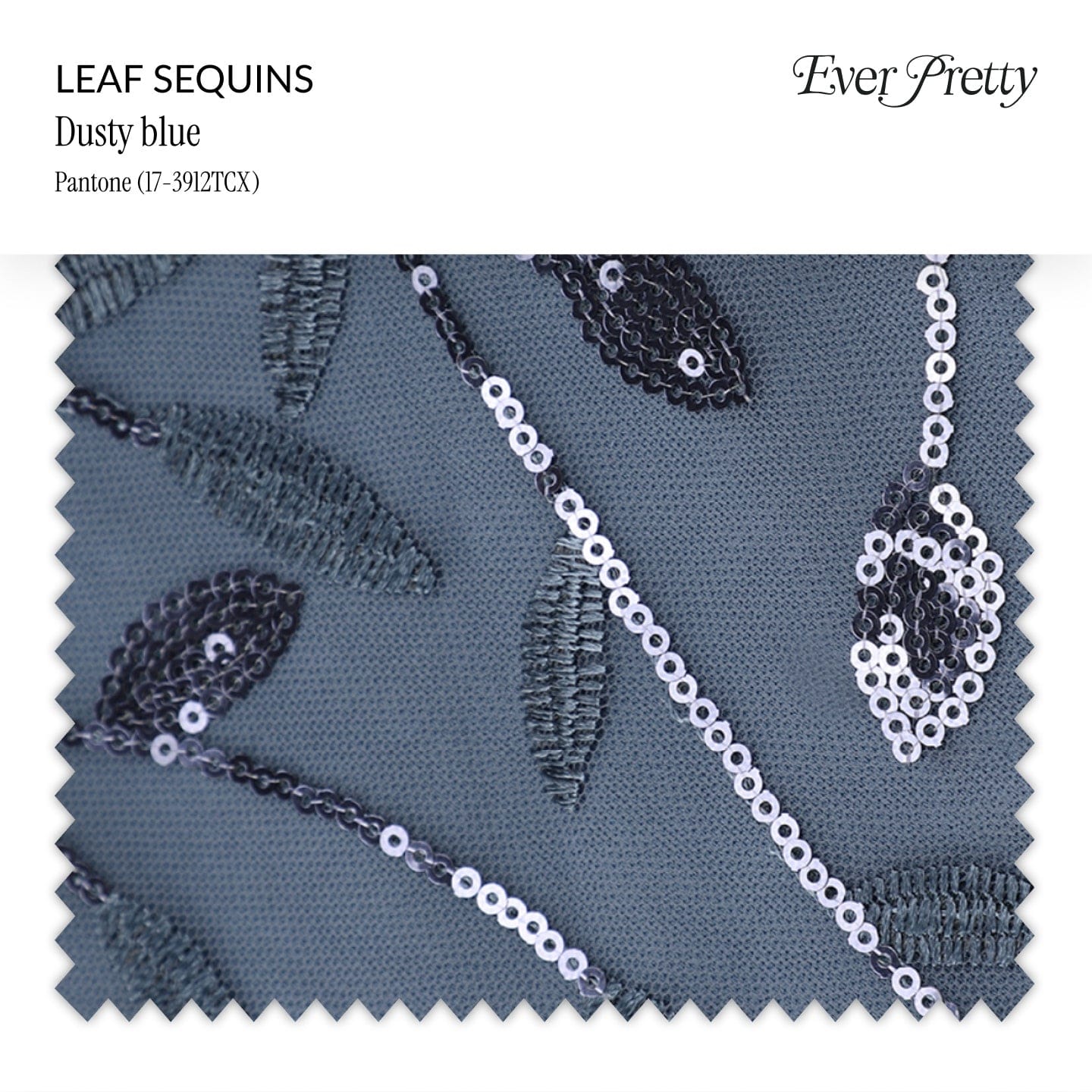 Ever-Pretty Leaf Sequin Swatch #Color_Dusty Blue