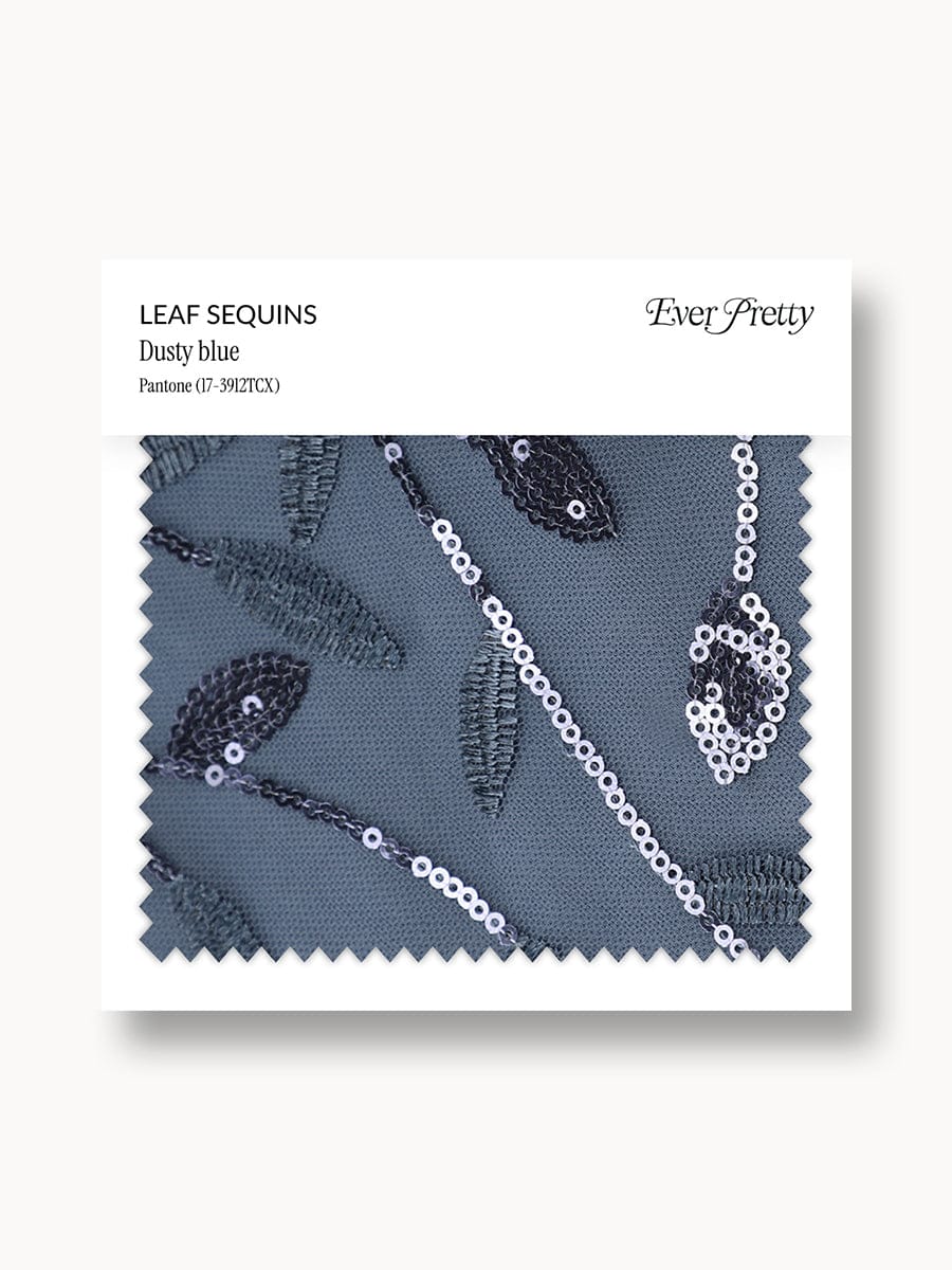 Ever-Pretty Leaf Sequin Swatch #Color_Dusty Blue