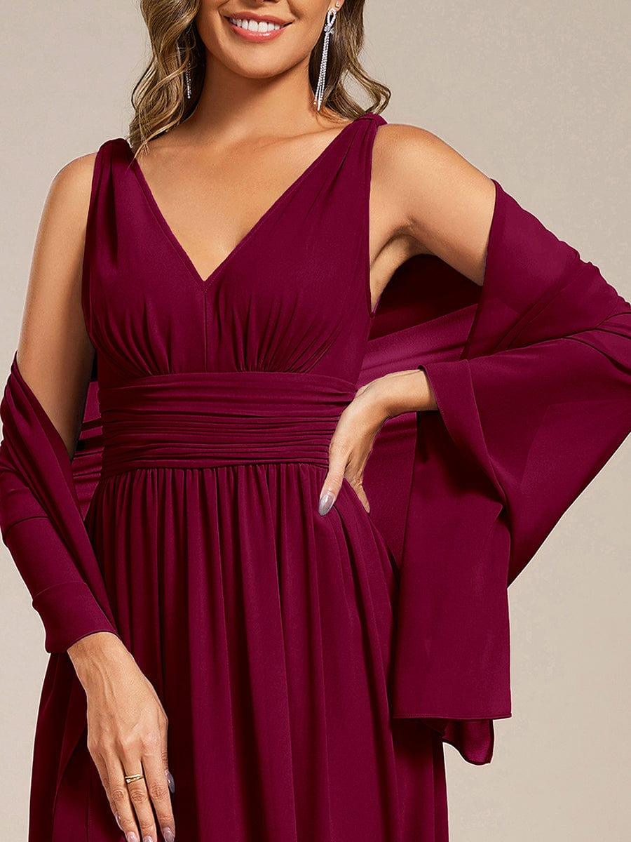 Elegant Women's Chiffon Shawl For Special Occasion #color_Burgundy