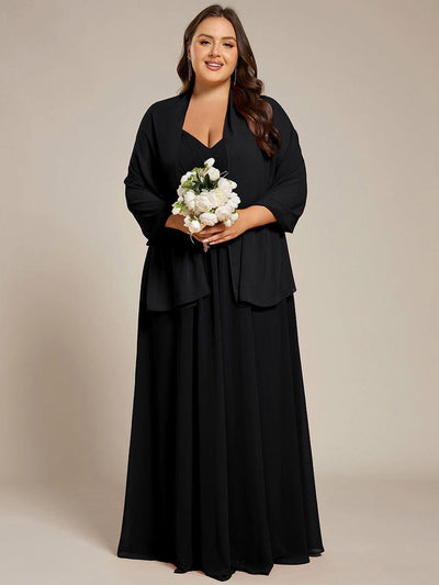 Elegant Women's Chiffon Shawl For Special Occasion #color_Black