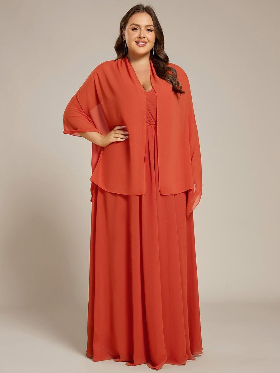 Elegant Women's Chiffon Shawl For Special Occasion #color_Burnt Orange