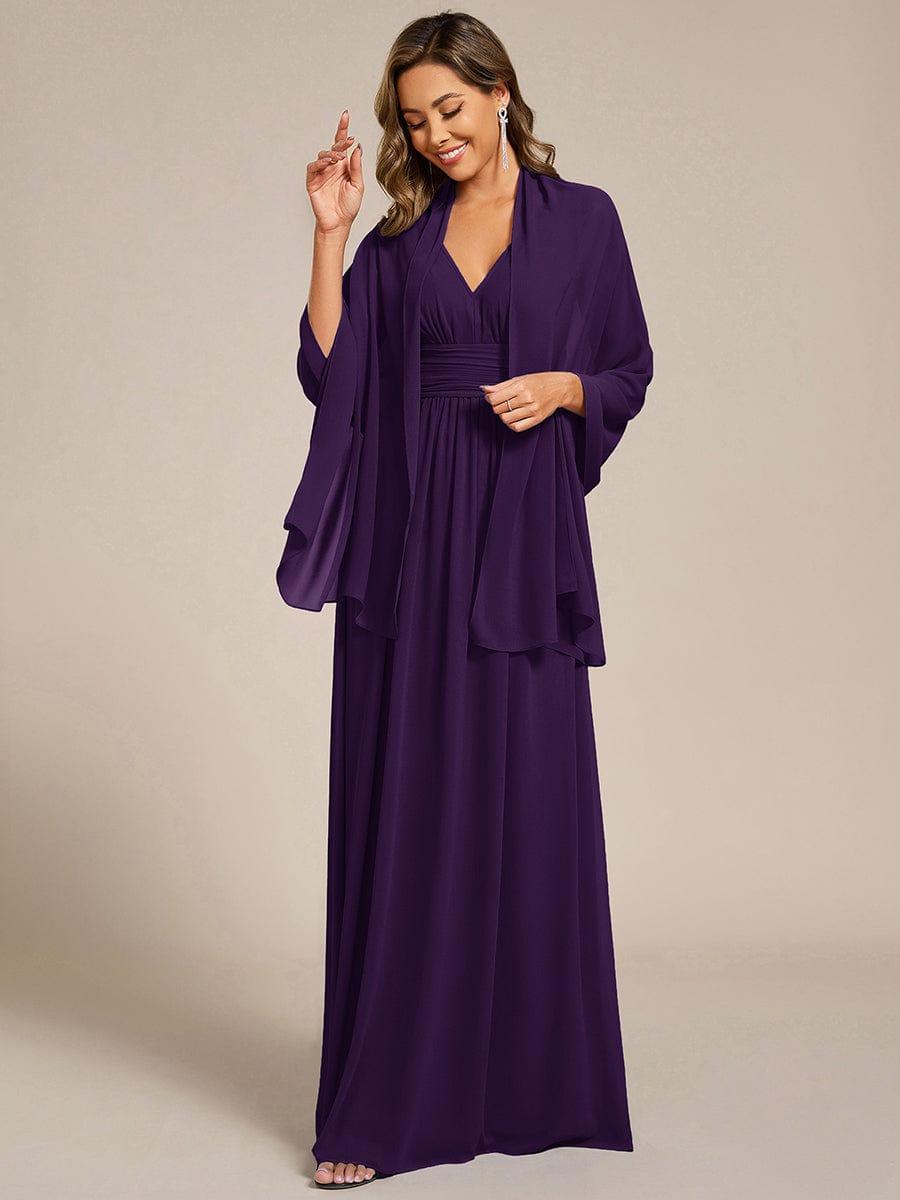 Elegant Women's Chiffon Shawl For Special Occasion #color_Dark Purple