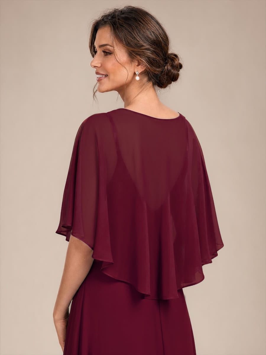 Contemporary Eveningwear Product Detail Design shawl #color_Burgundy