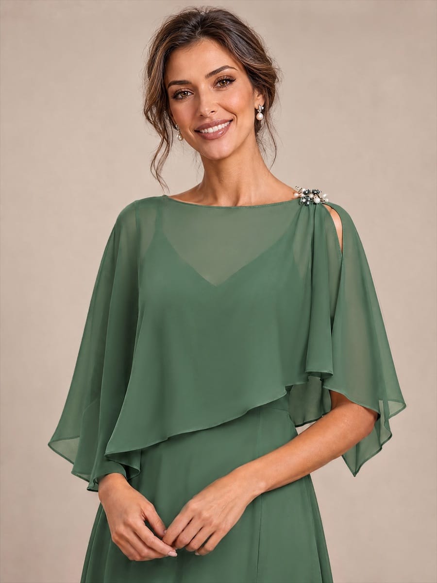 Contemporary Eveningwear Product Detail Design shawl #color_Eucalyptus Green
