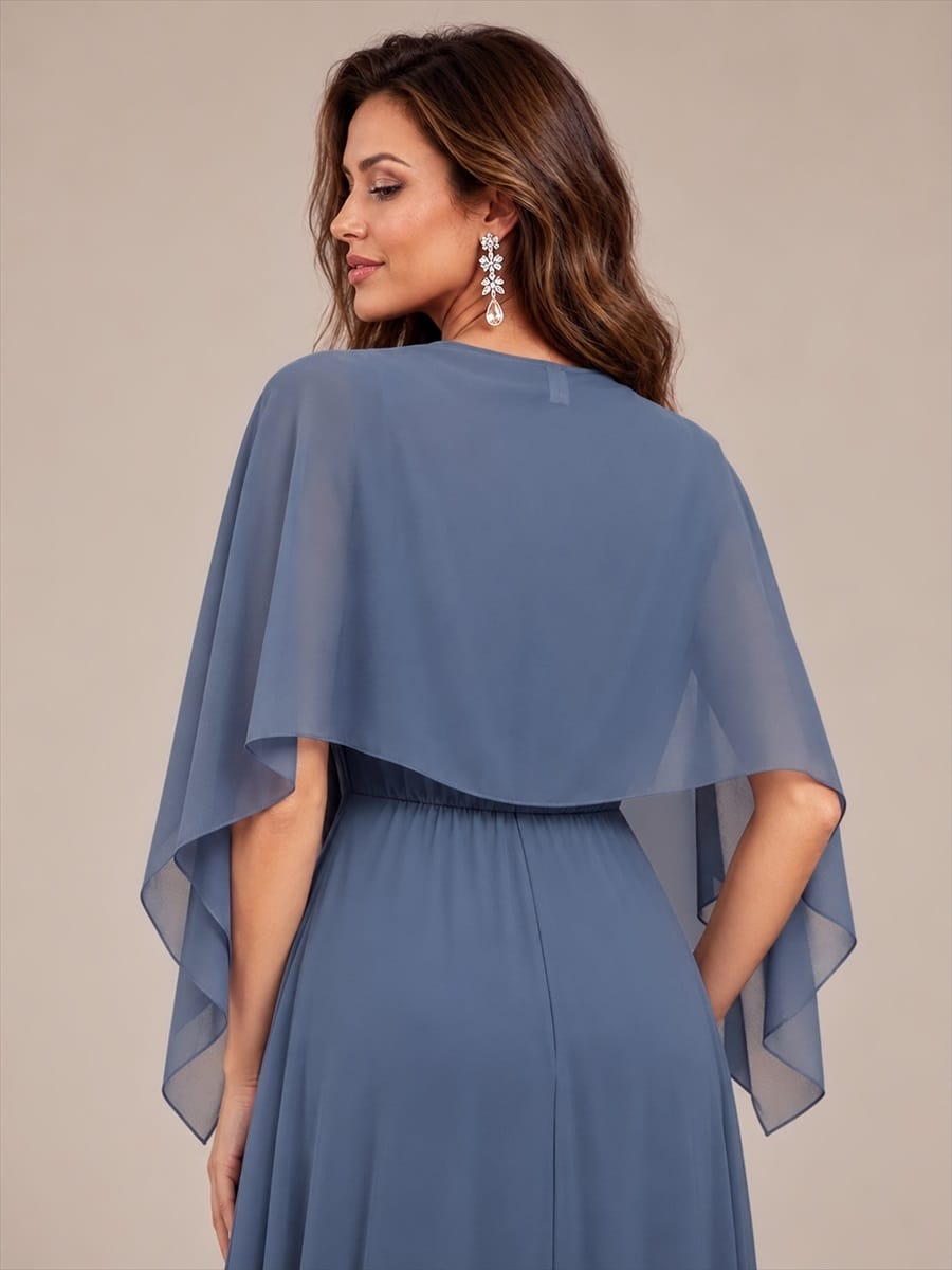 Contemporary Eveningwear Product Detail Design shawl #color_Dusty Blue