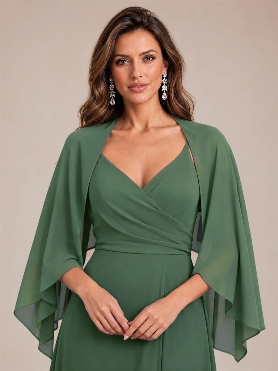 Contemporary Eveningwear Product Detail Design shawl #color_Eucalyptus Green