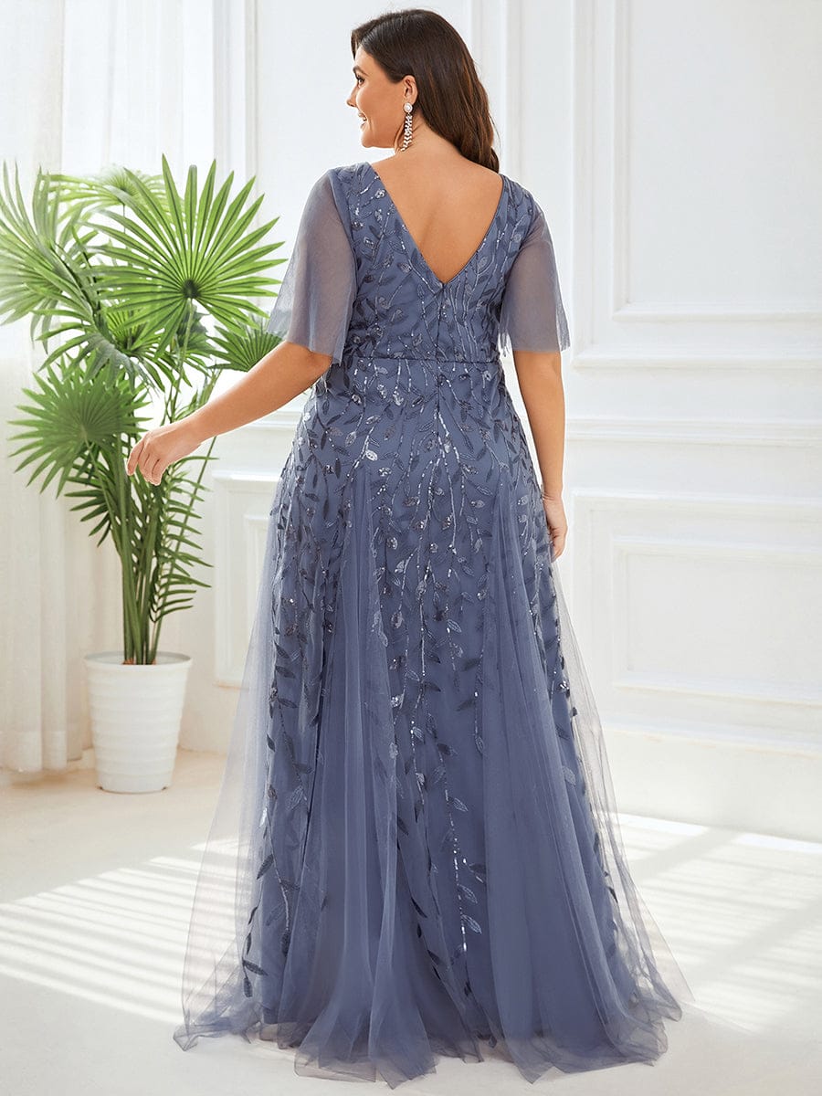 Dusty Blue Bridesmaid Gowns #style_EE00736DN