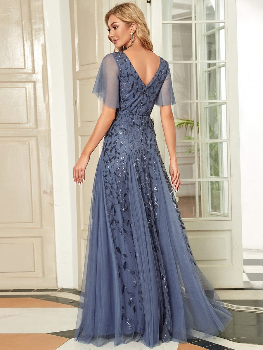 Dusty Blue Bridesmaid Gowns #style_EE00736DN