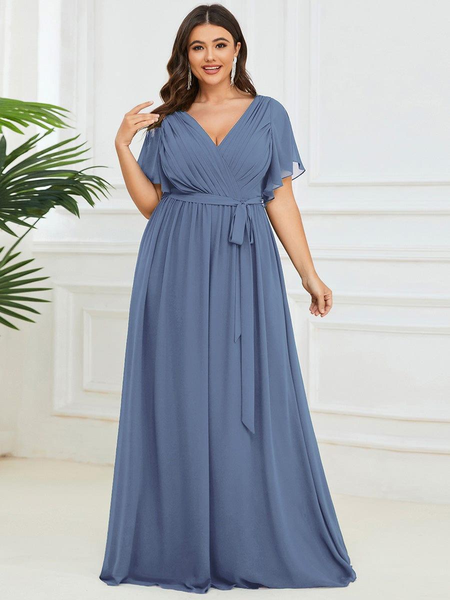 Dusty Blue Bridesmaid Gowns #style_EE0164ADN