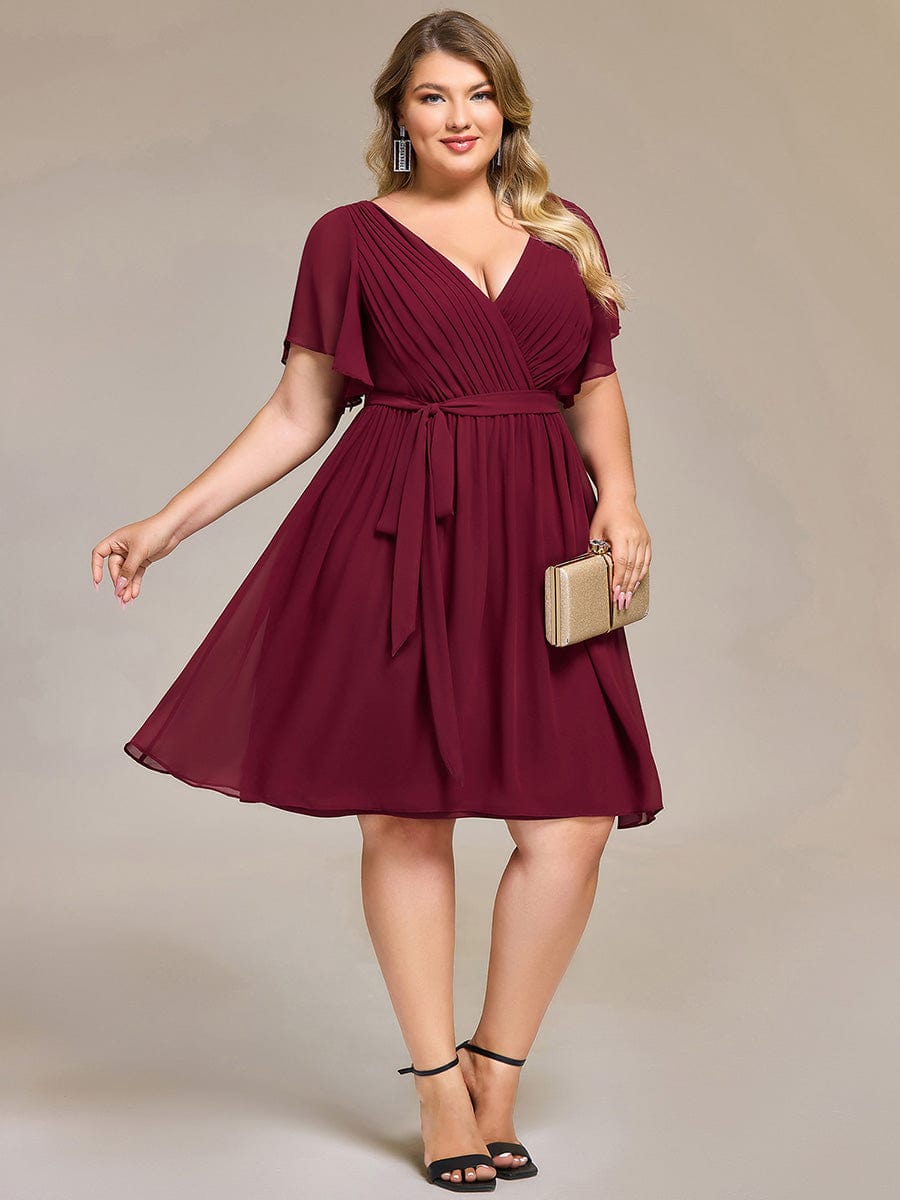Tie-Waist Midi Bridesmaid Dress #color_Burgundy