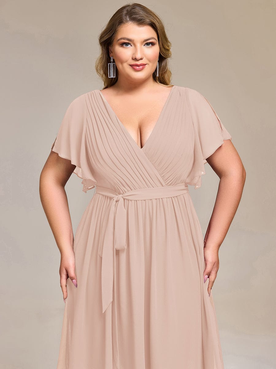 Tie-Waist Midi Bridesmaid Dress #color_Blush