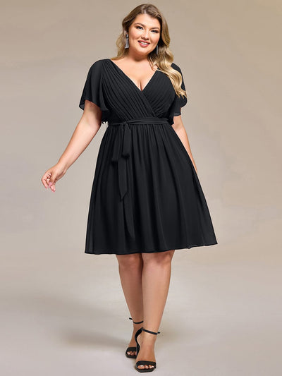 Tie-Waist Midi Bridesmaid Dress #color_Black
