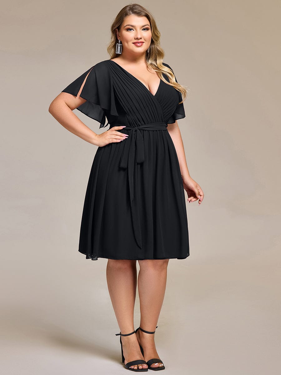 Tie-Waist Midi Bridesmaid Dress #color_Black