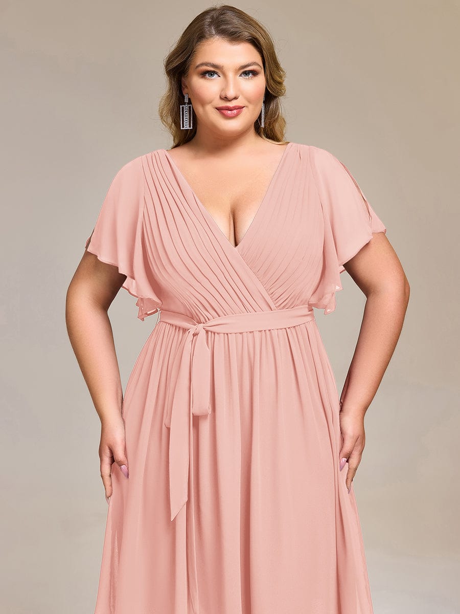 Tie-Waist Midi Bridesmaid Dress #color_Pink