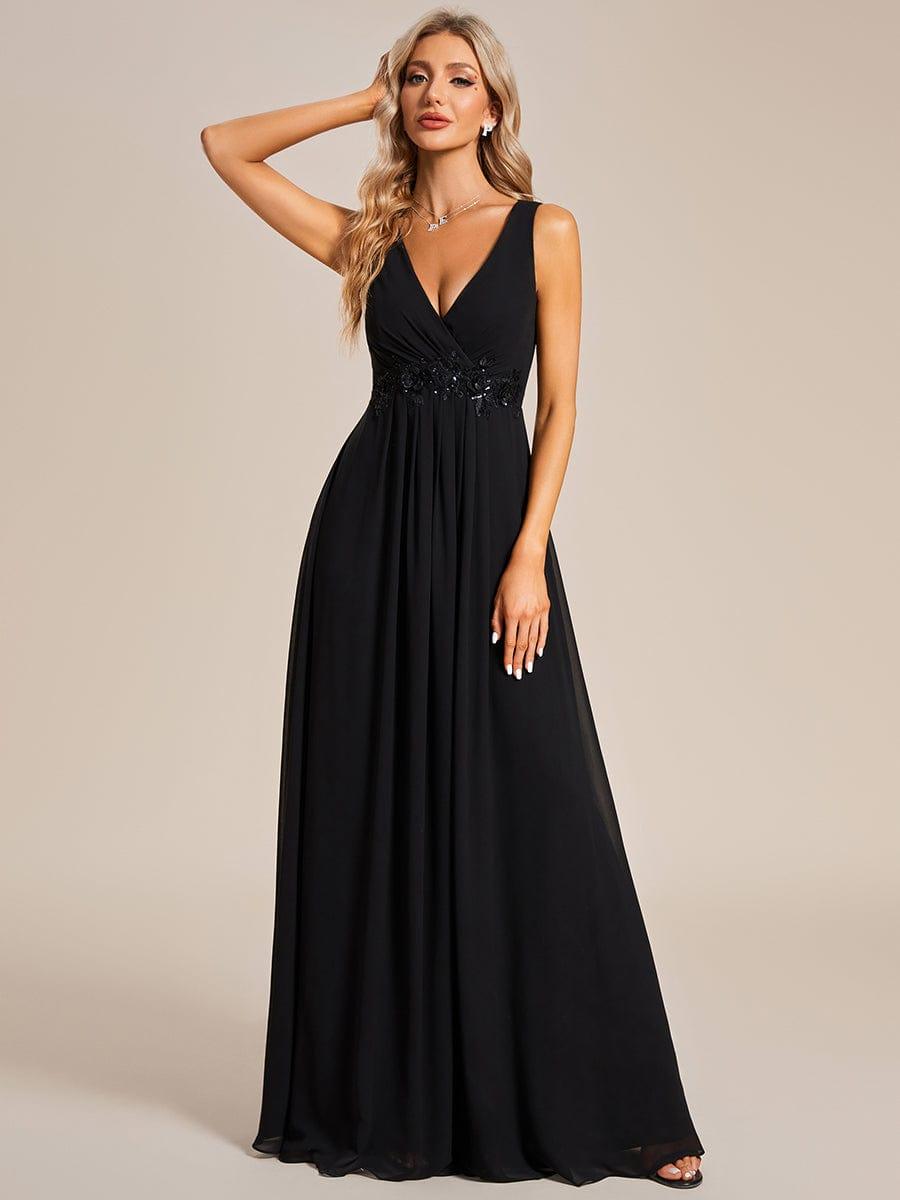 A-line V Neck Long Sleeves Evening Dress Fashion Evening Gown Y6306 main image 1