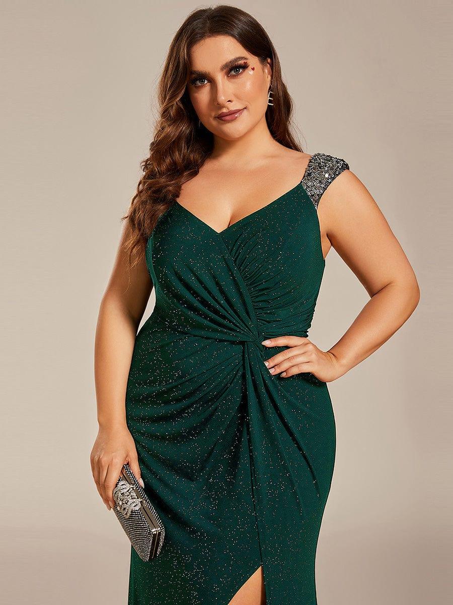 Elegant Sequin Prom Dress #color_Dark Green