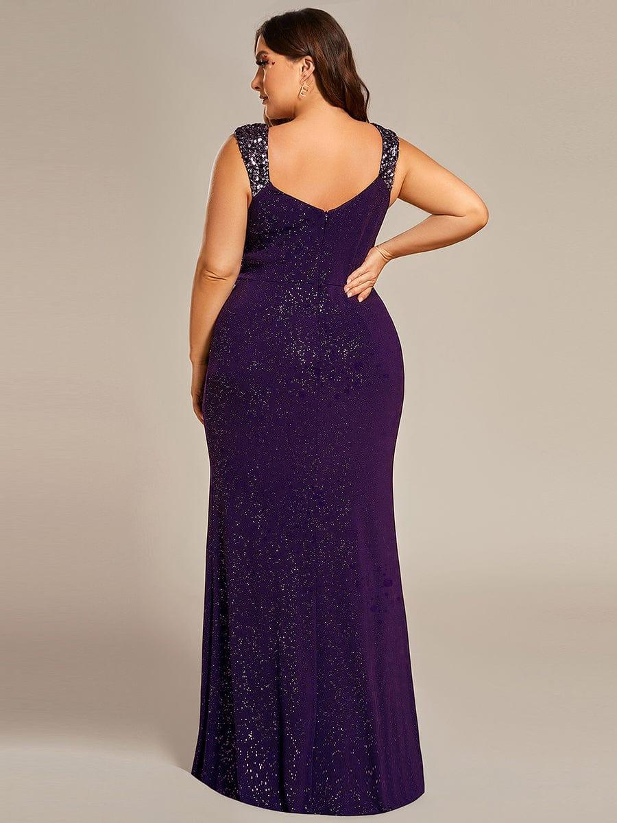 Elegant Sequin Prom Dress #color_Dark Purple