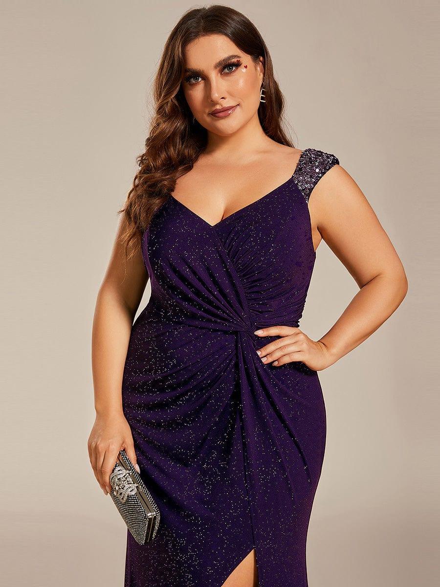 Elegant Sequin Prom Dress #color_Dark Purple