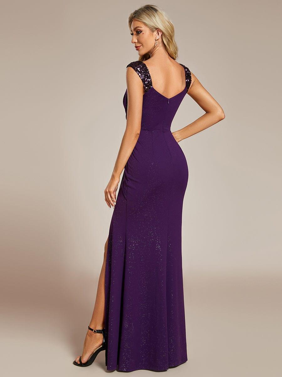 Elegant Sequin Prom Dress #color_Dark Purple