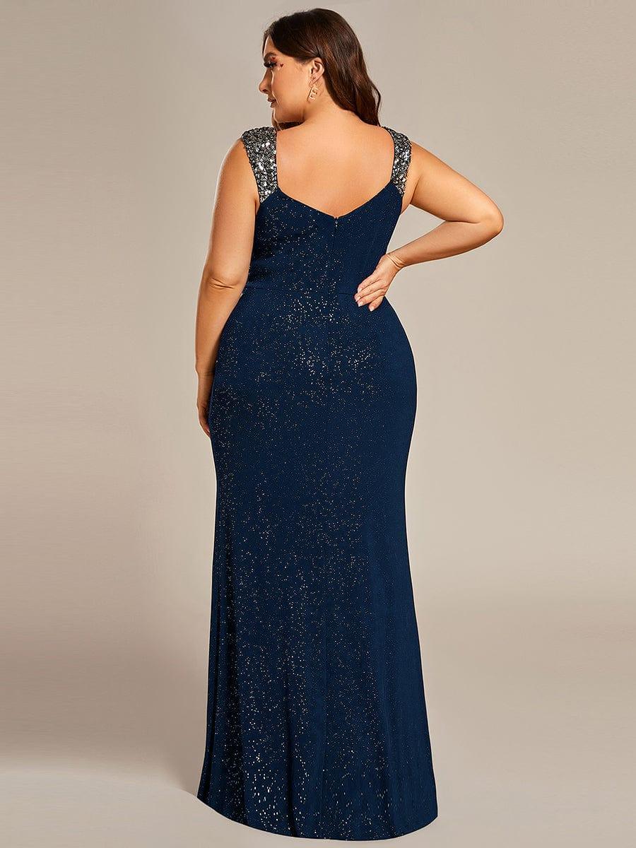 Elegant Sequin Prom Dress #color_Navy Blue