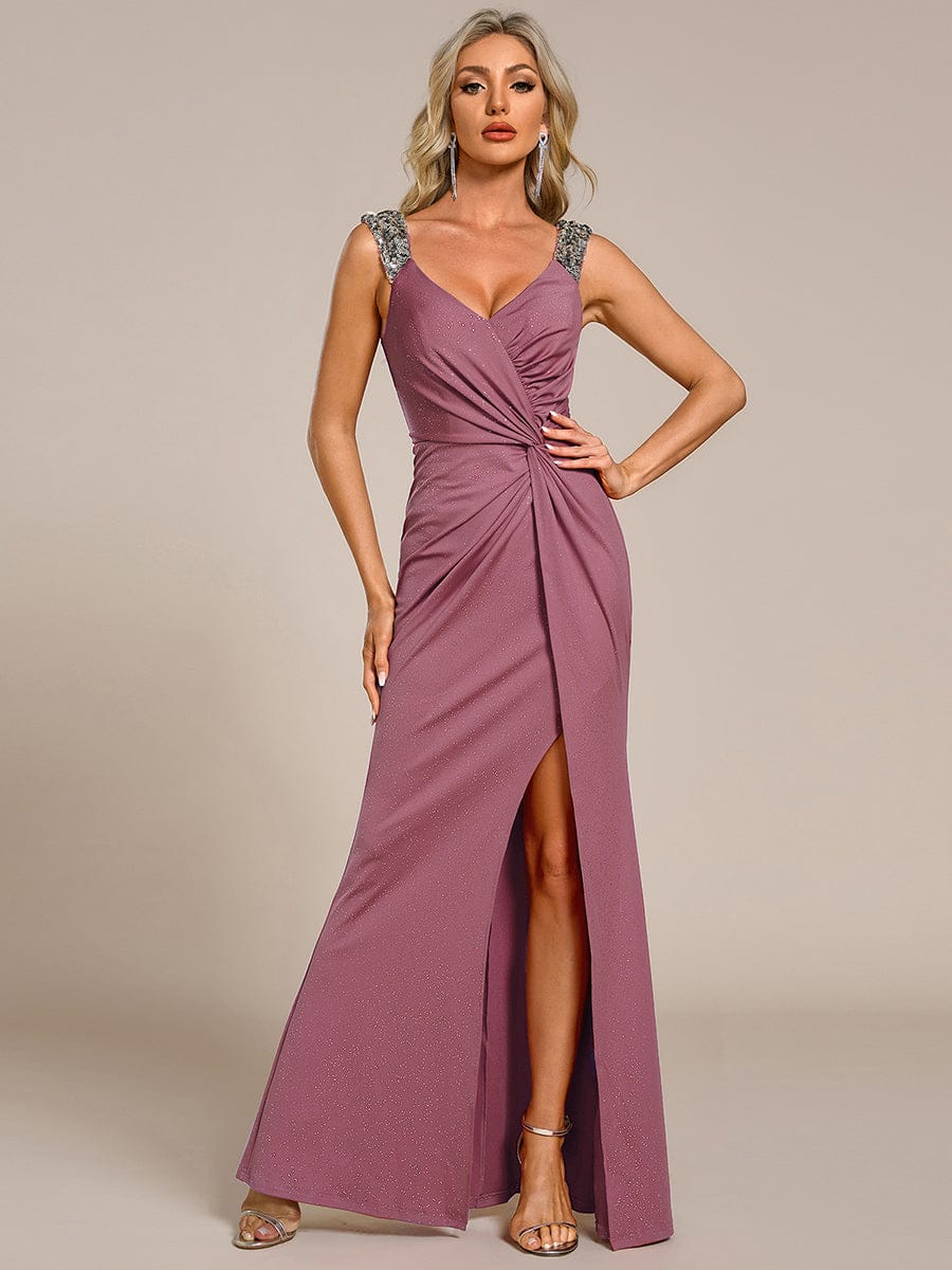 Elegant Sequin Prom Dress #color_Purple Orchid