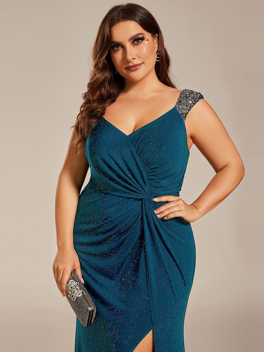 Elegant Sequin Prom Dress #color_Teal