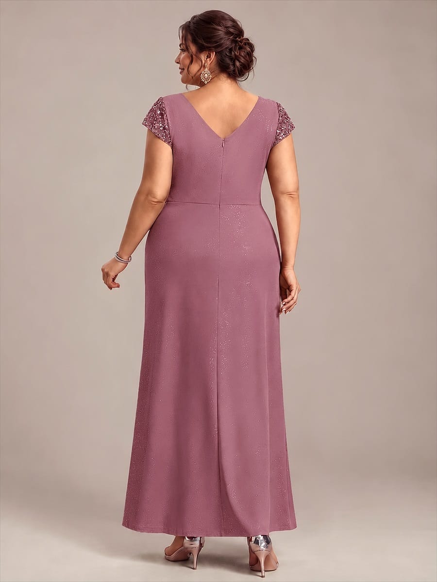 Knotted Knit Cap Sleeve Dress #color_Purple Orchid