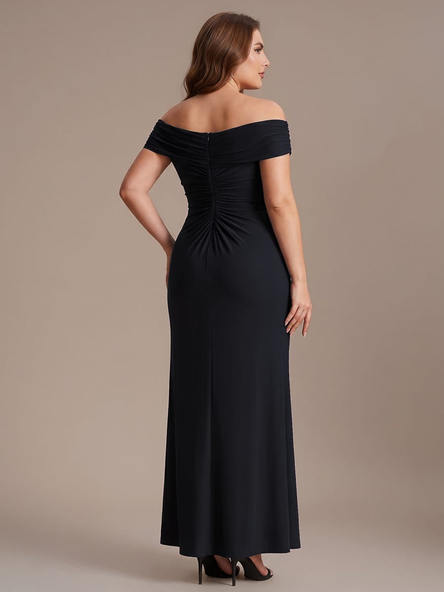 Multi-way jersey Off-the-shoulder Sleeve Dress #color_Black