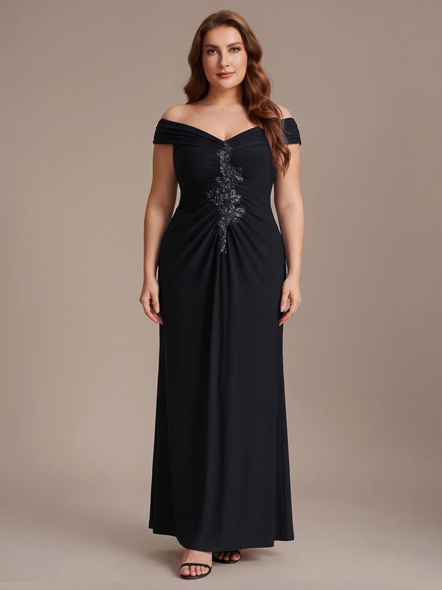Multi-way jersey Off-the-shoulder Sleeve Dress #color_Black