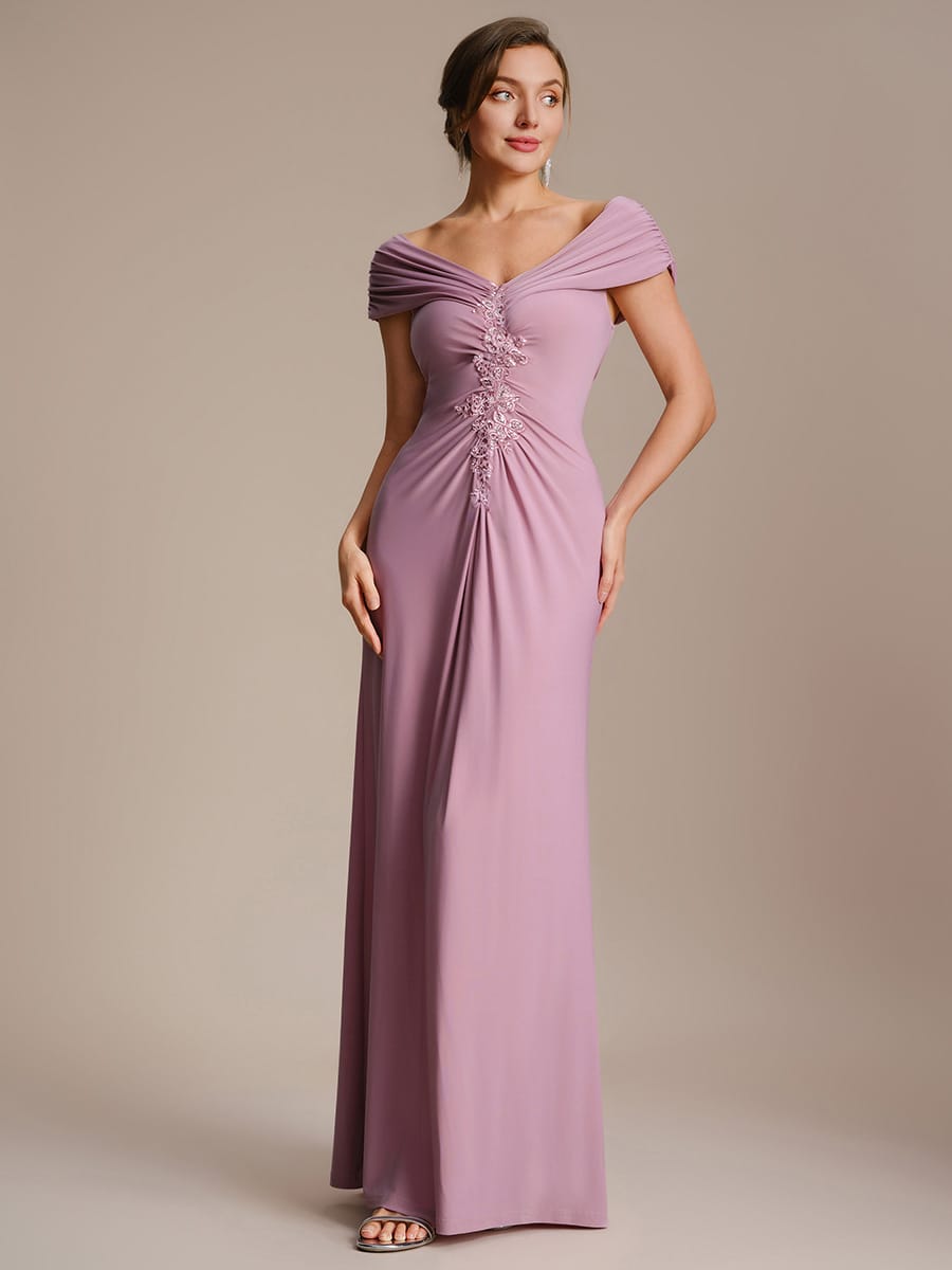 Multi-way jersey Off-the-shoulder Sleeve Dress #color_Purple Orchid