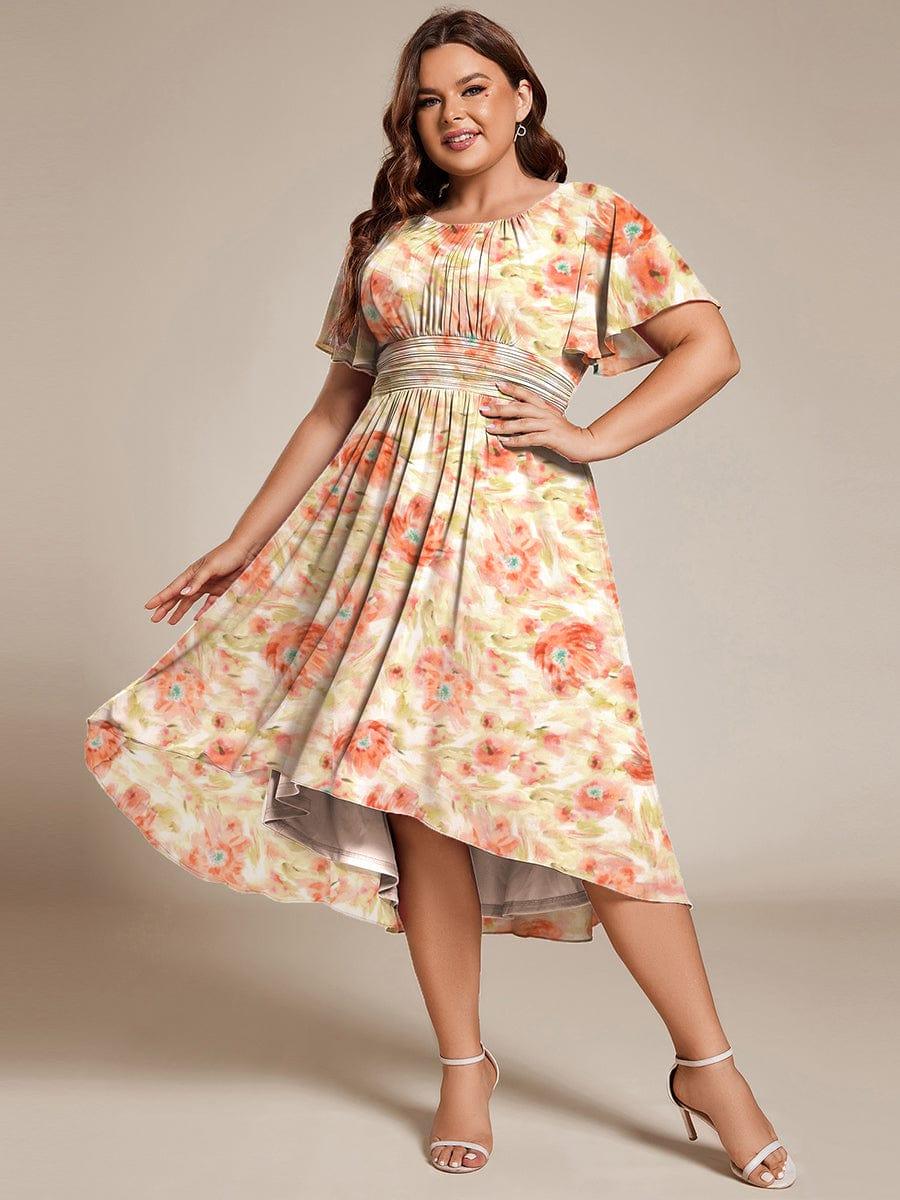 ever EDEN|Flowy Chiffon Round Neckline A-Line Midi Wedding Guest Dress #color_Rosewood Mist