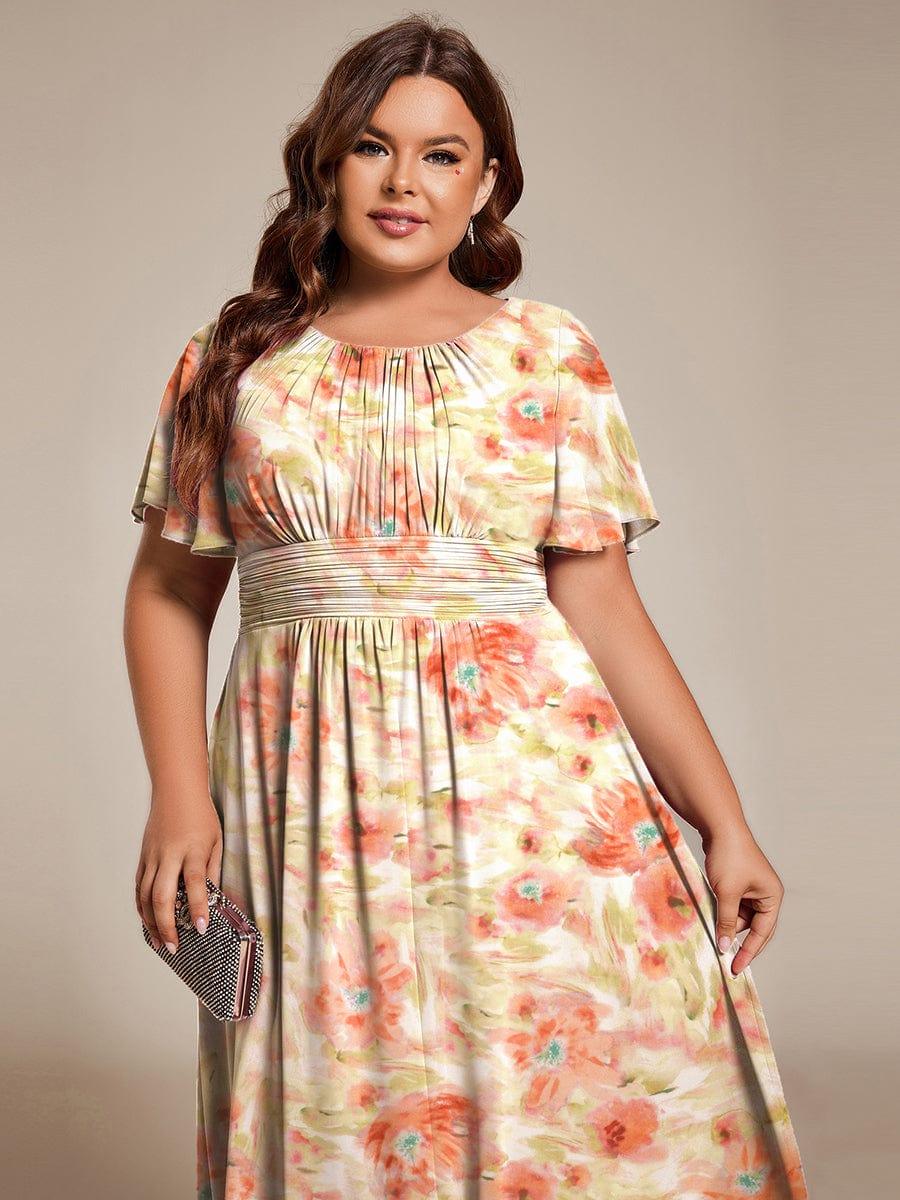 ever EDEN|Flowy Chiffon Round Neckline A-Line Midi Wedding Guest Dress #color_Rosewood Mist