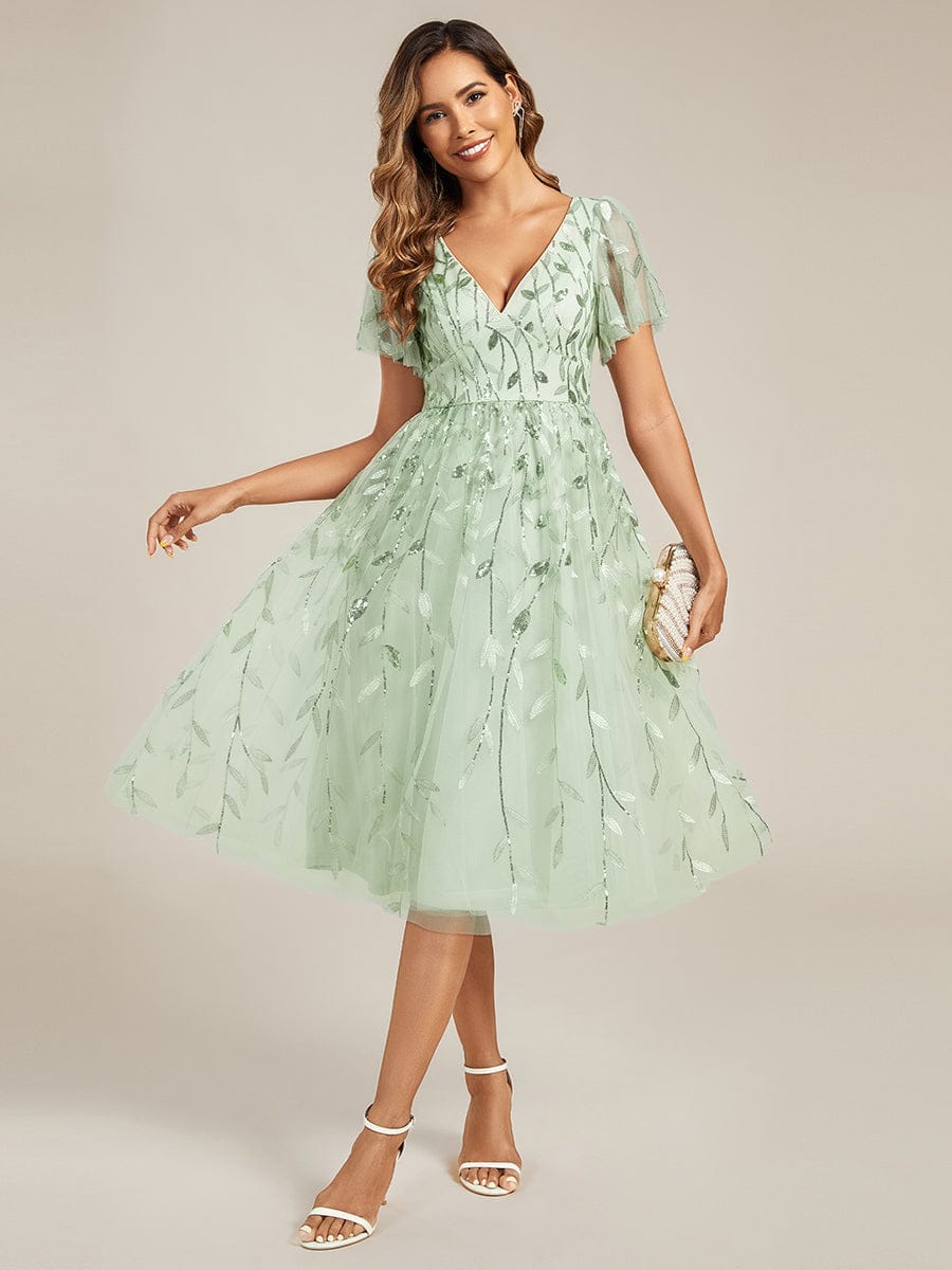 Ever-Pretty Leaf Sequin Swatch #Color_Mint Green