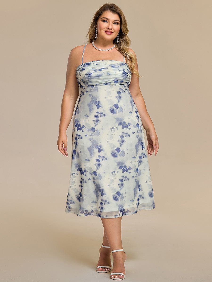 Floral Adjustable Multiway Wedding Guest Dress #color_Blue Floral