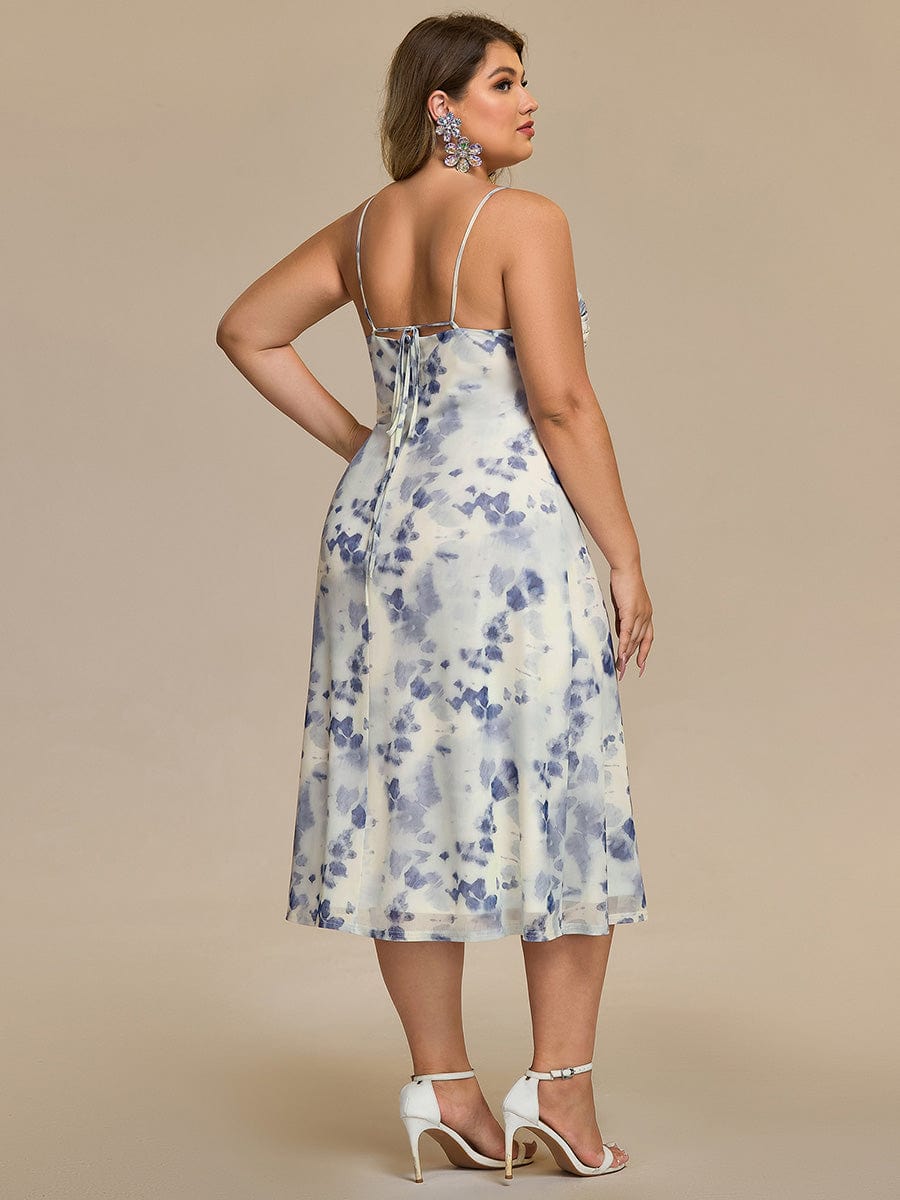 Floral Adjustable Multiway Wedding Guest Dress #color_Blue Floral