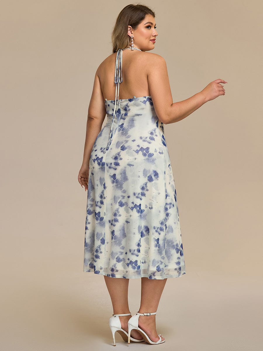 Floral Adjustable Multiway Wedding Guest Dress #color_Blue Floral