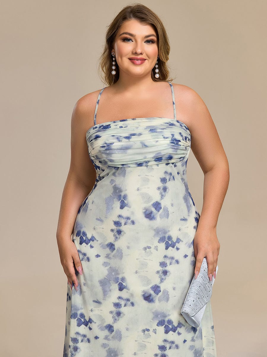 Floral Adjustable Multiway Wedding Guest Dress #color_Blue Floral