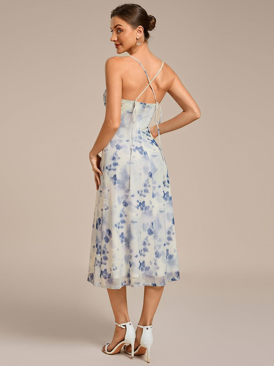 Floral Adjustable Multiway Wedding Guest Dress #color_Blue Floral