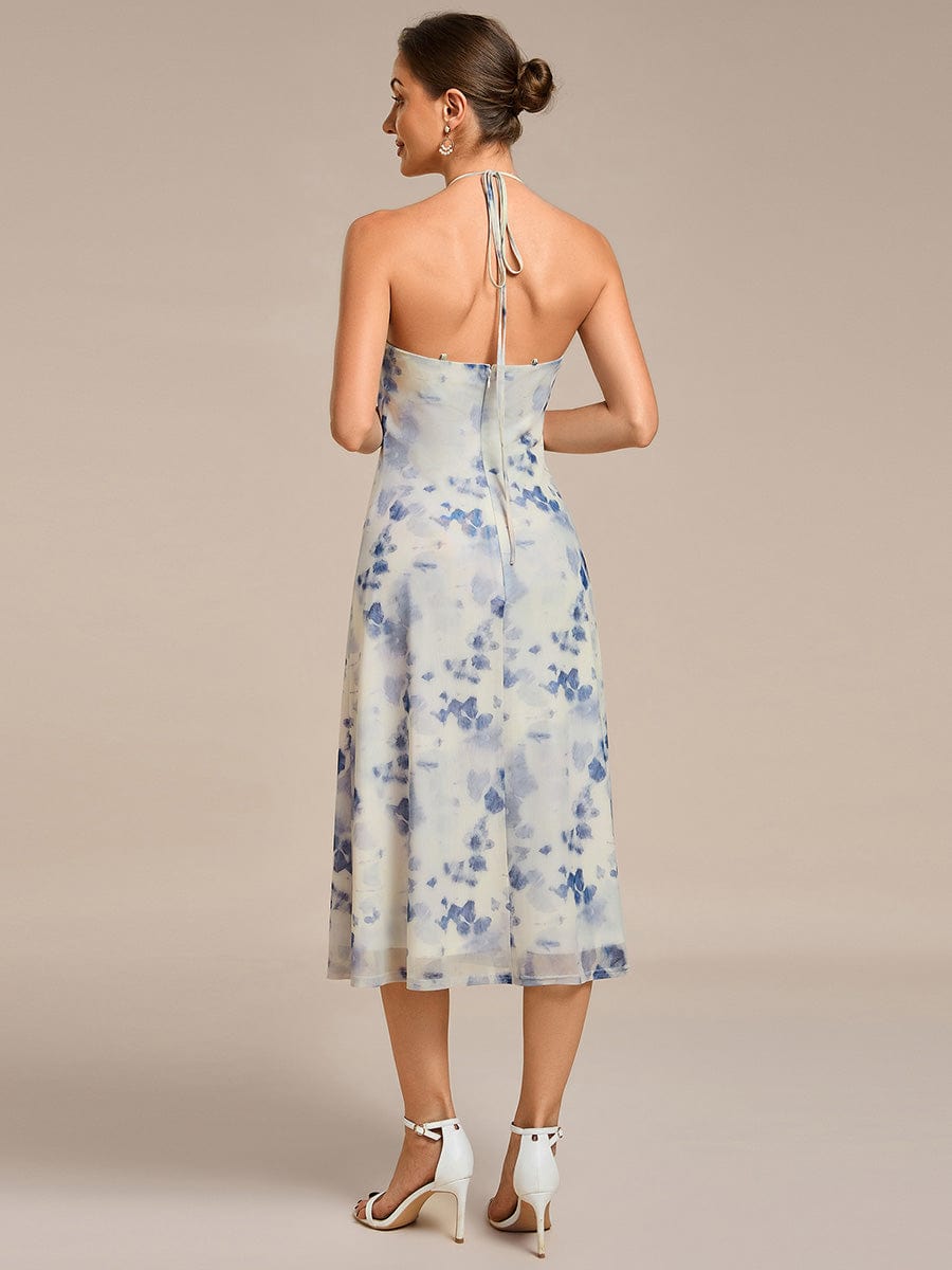 Floral Adjustable Multiway Wedding Guest Dress #color_Blue Floral