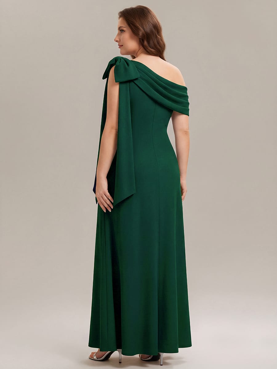 Bow Knit Sleeveless Dress #color_Dark Green