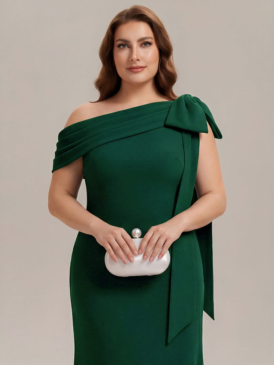 Bow Knit Sleeveless Dress #color_Dark Green